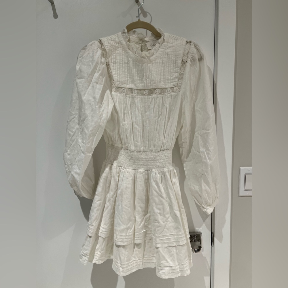 White Cleobella Mini Dress Long Sleeve Small